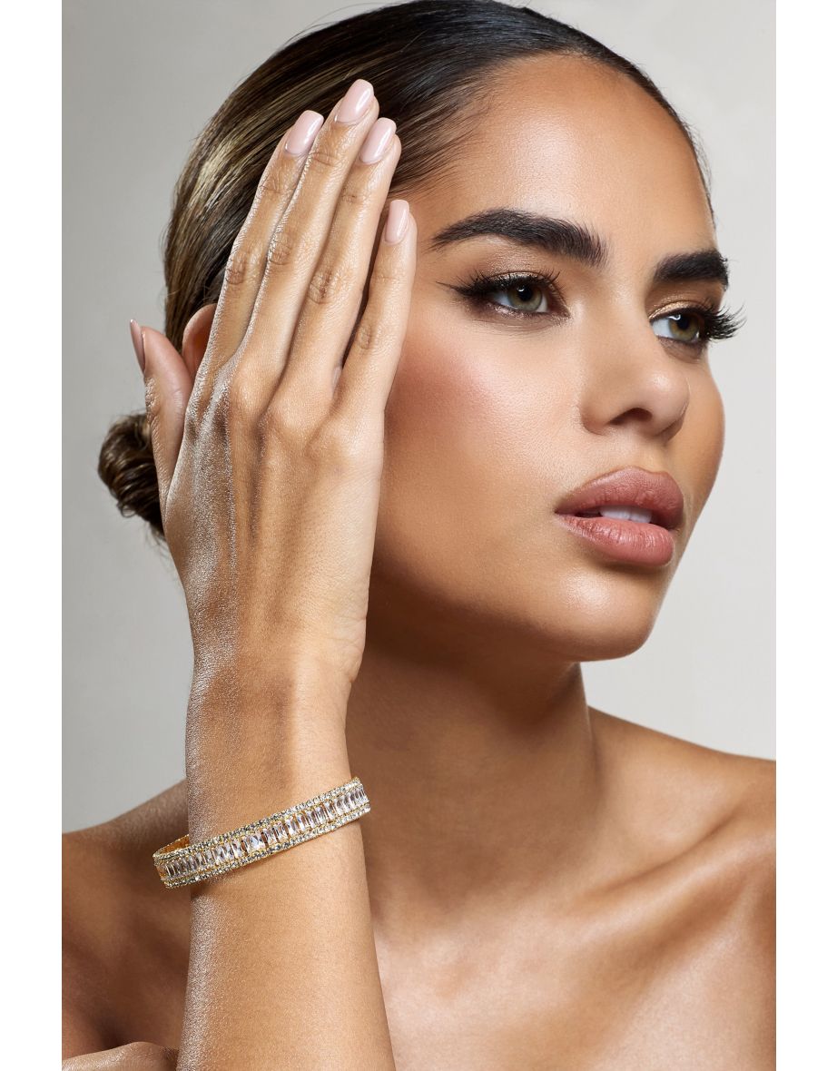 Impeccable | Gold Diamante Cuff Bracelet