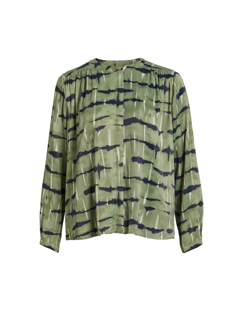Zebra Print Satin Blouse in Cotton - 6