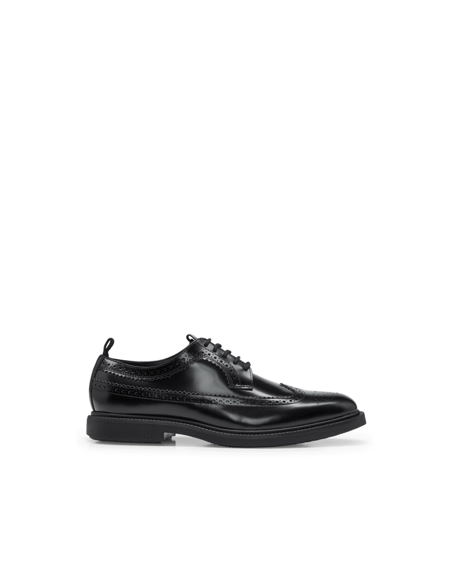 Men's Boss Larry Derby Brouge Shoes in Black