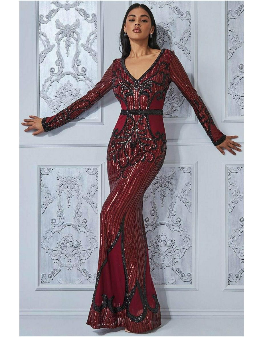 Goddiva red shop sequin dress