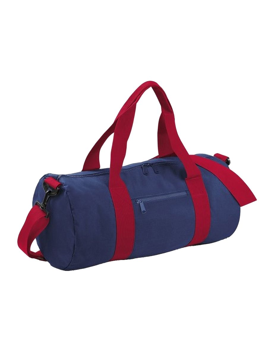 Bagbase Plain Varsity Barrel / Duffle Bag (20 Litres) - French Navy/Classic Red