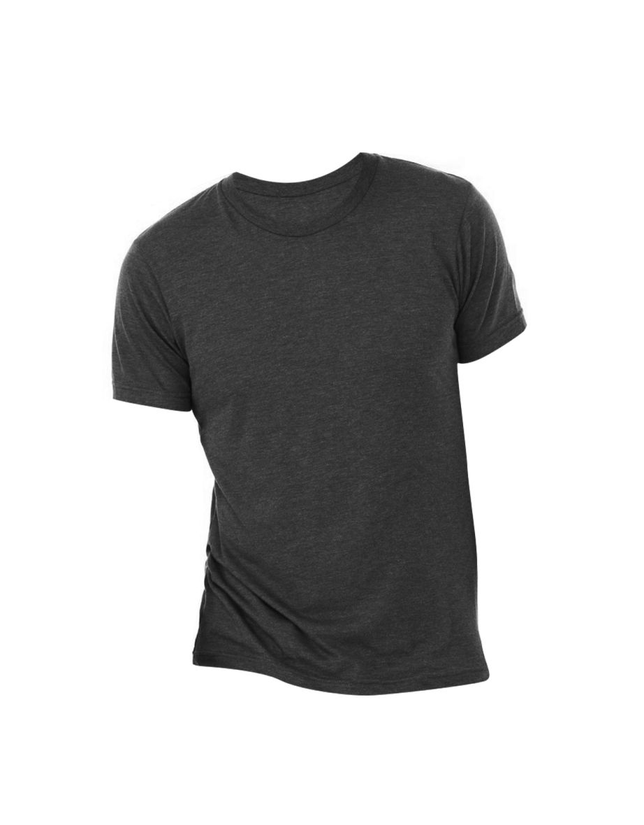 Canvas Mens Triblend Crew Neck Plain Short Sleeve T-Shirt - Charcoal Black Triblend - 2