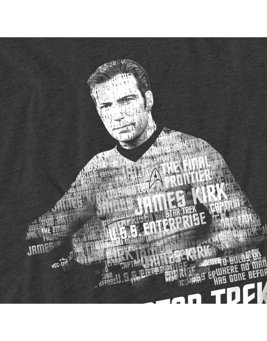 Star Trek Unisex Adult Words Captain Kirk T-Shirt - Charcoal - 3