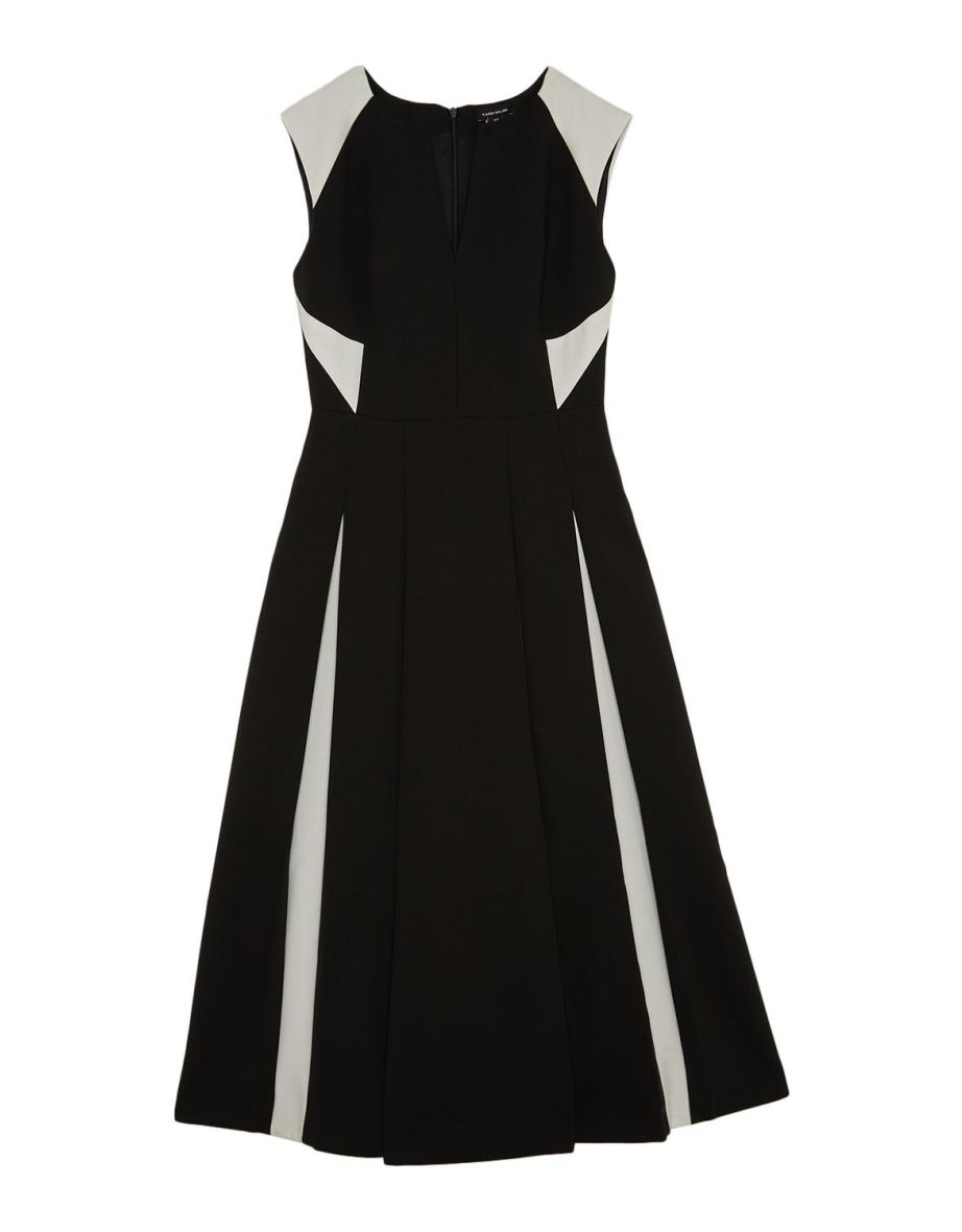 Clean Tailored Colour Block Full Skirted Midaxi Dress - 3