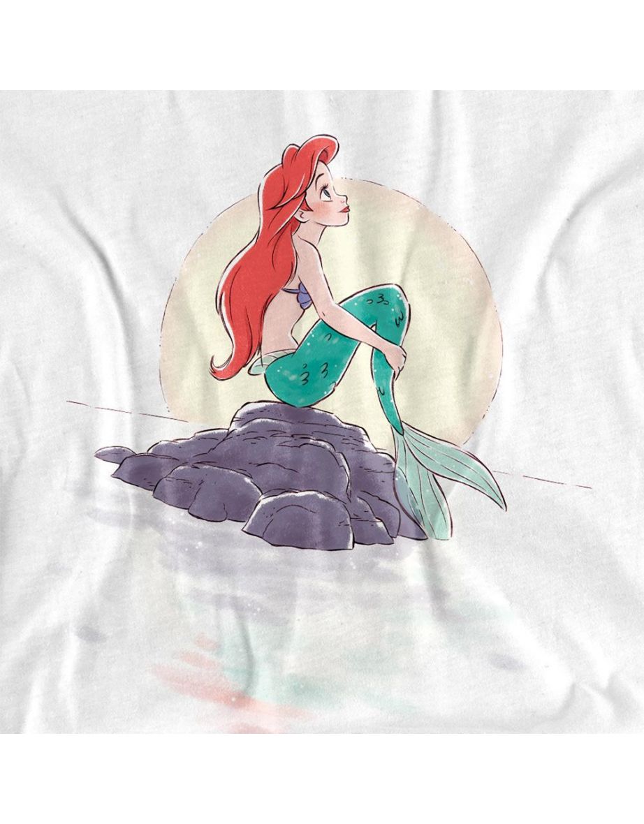 The Little Mermaid  Adult Ariel Sunset T-Shirt - White - 2