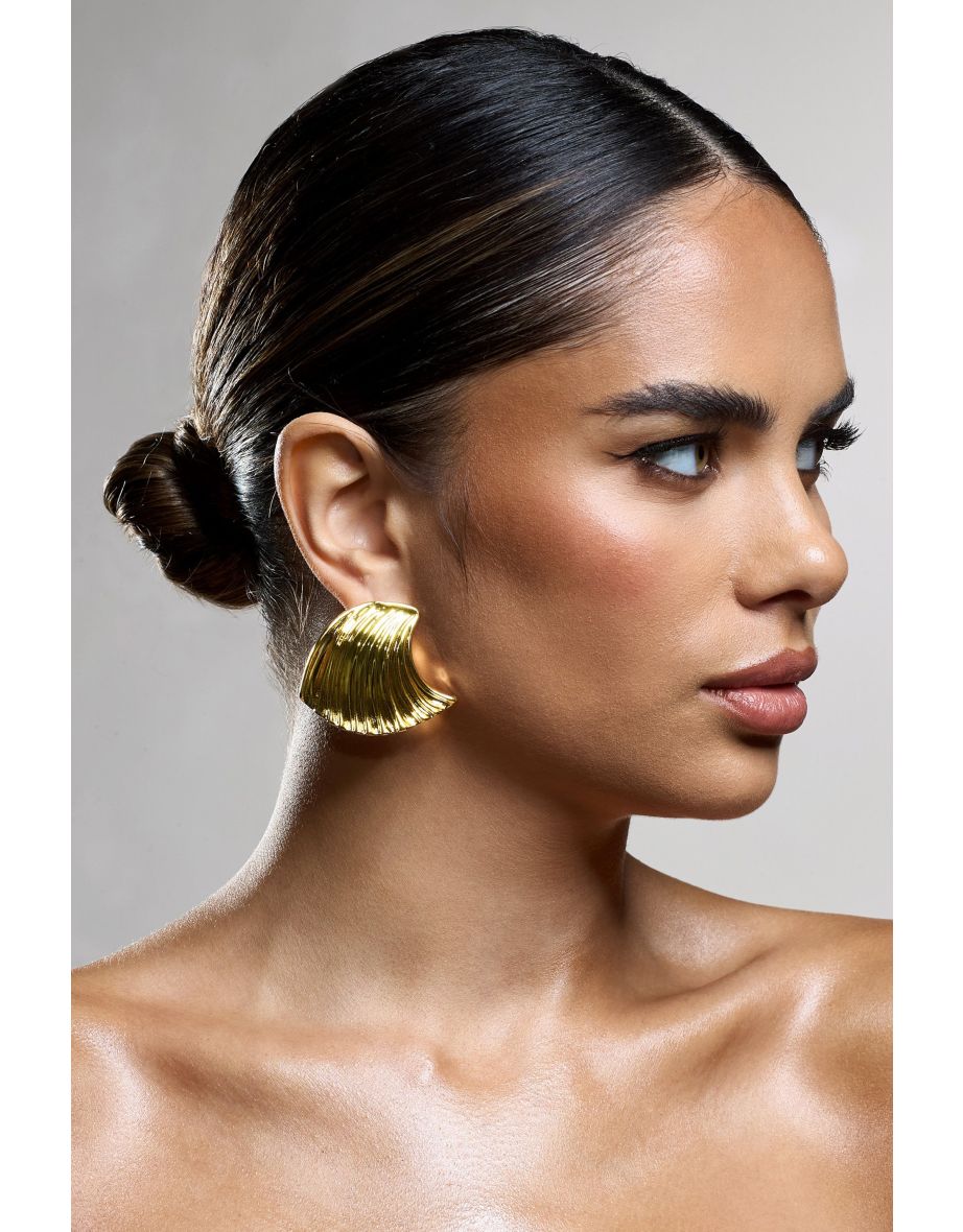 Luminance | Gold Diamante Chunky Hoop Earrings