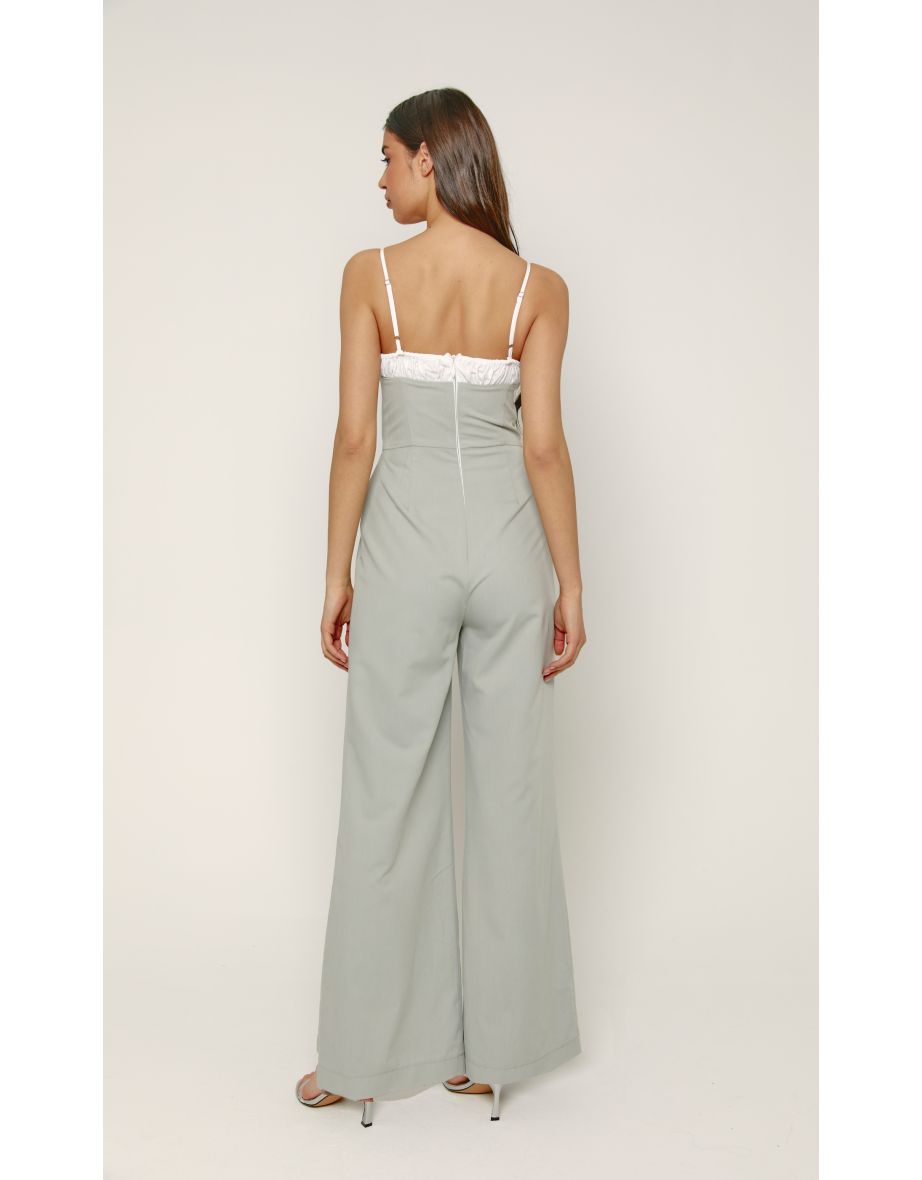Grey Ruched Bust Jumpsuit - 2