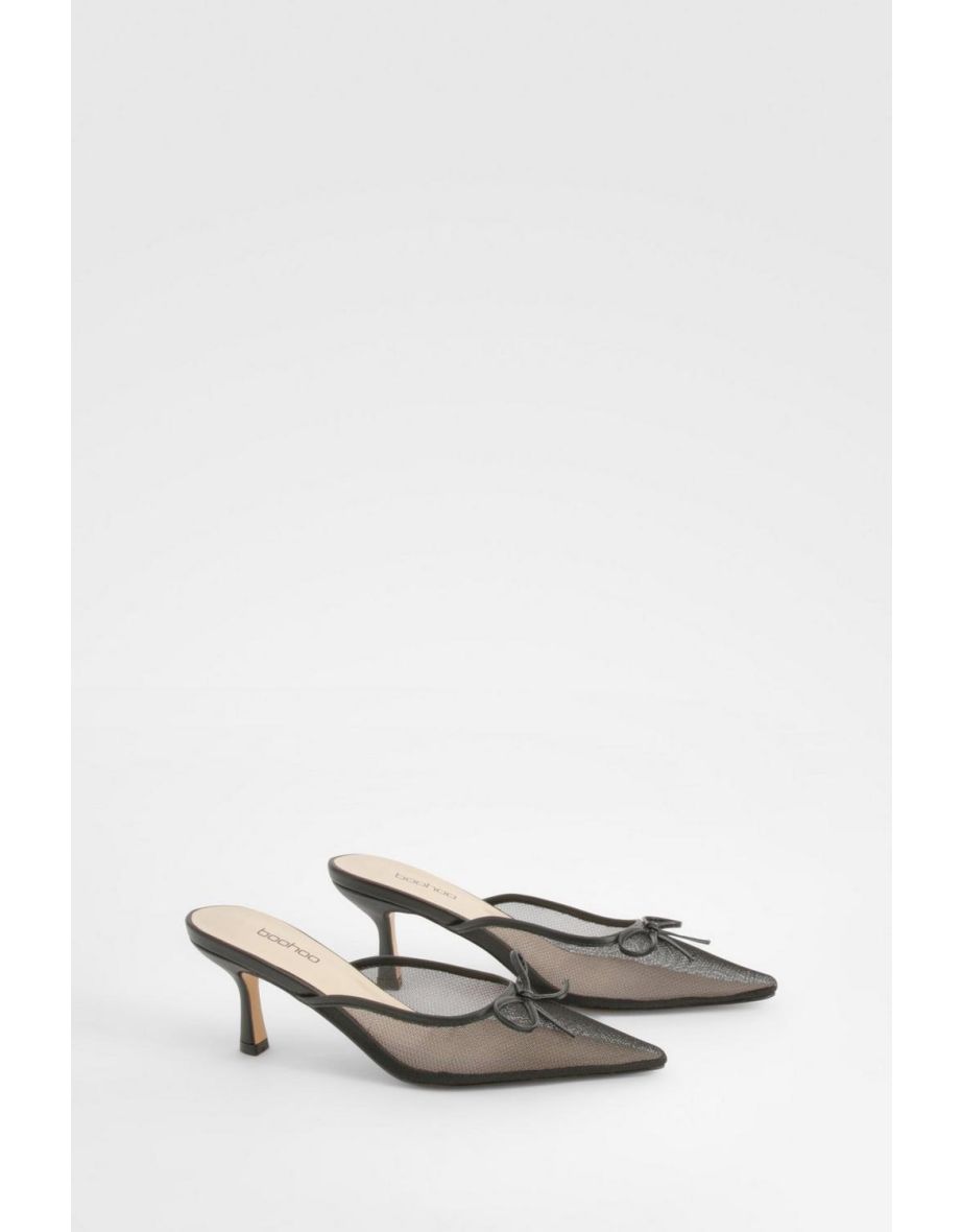 Mesh Bow Detail Court Shoes