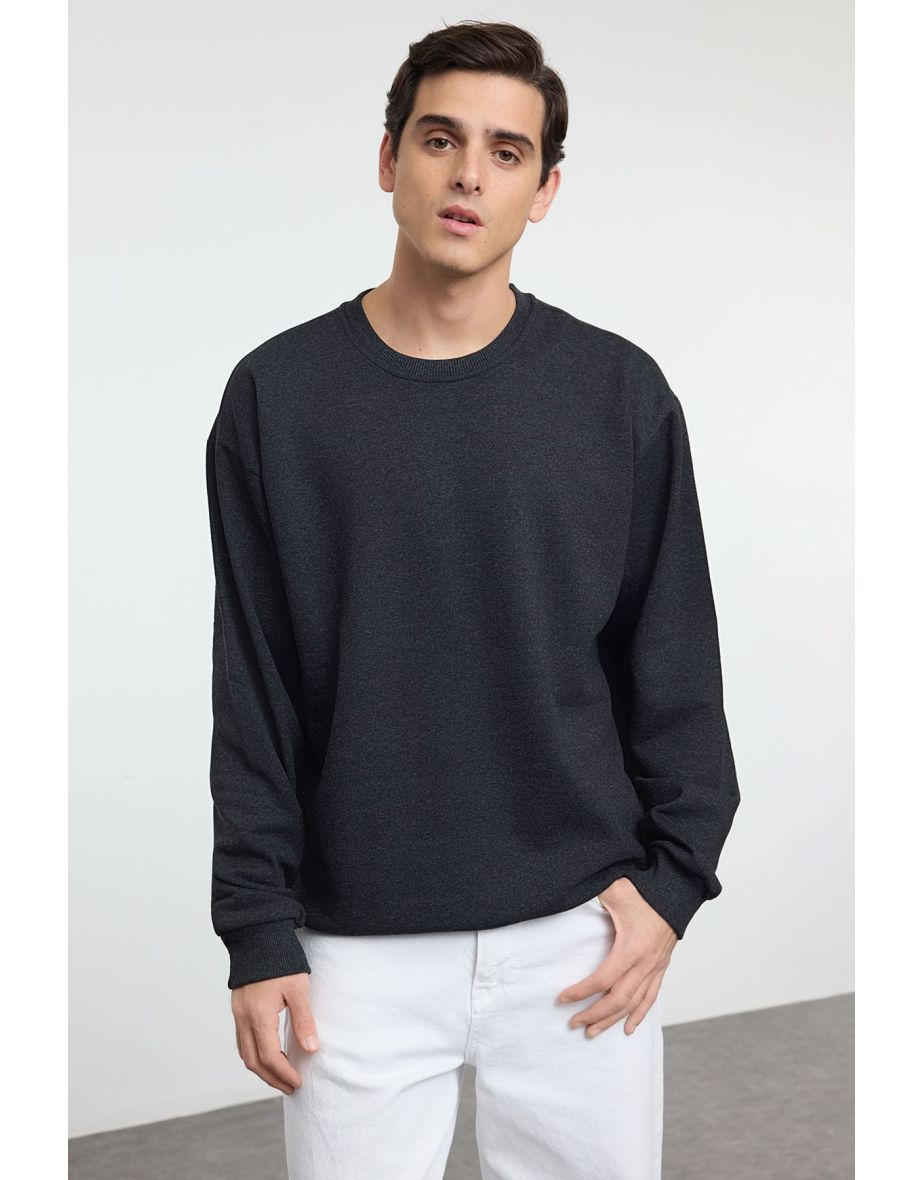 Anthracite Smiley License Unisex Oversize/Wide Cut Sweatshirt