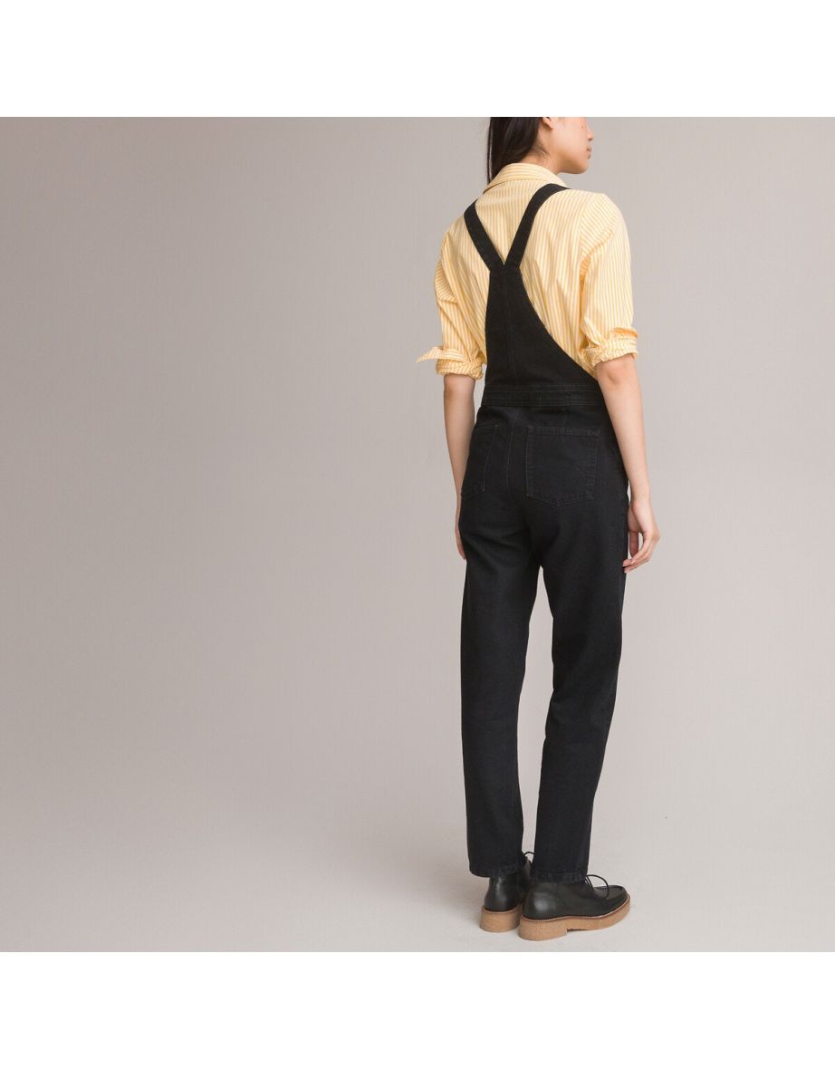 Black Denim Dungarees - 3