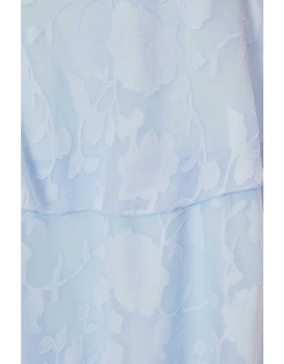 Pale Blue Jacquard Maxi Dress - 5