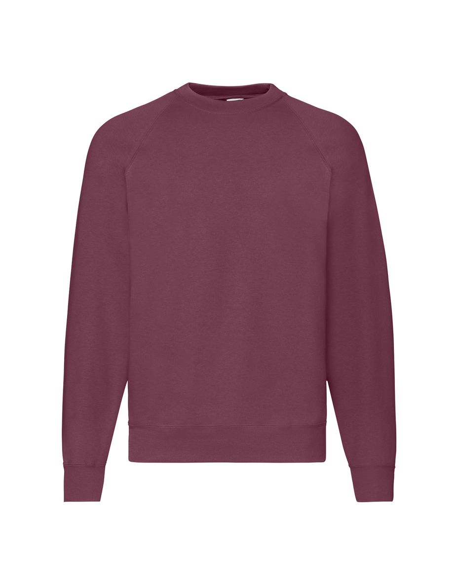 Fruit Of The Loom Mens Classic 80/20 Raglan Sweatshirt - Burgundy