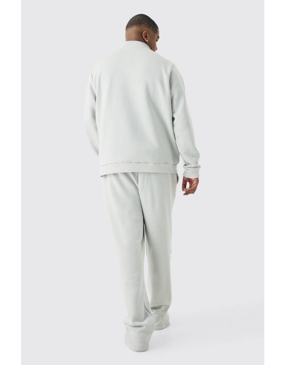 Plus 1/4 Zip Funnel Neck Atlanta Sweatshirt Tracksuit - light grey - 2