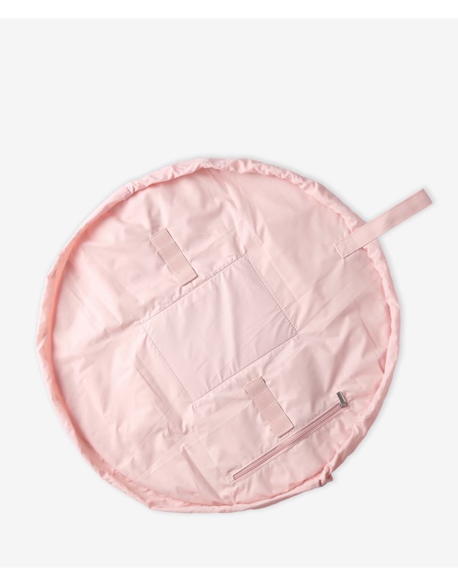 Drawstring Makeup Bag in Sweet Pink Hearts Parachute - 2