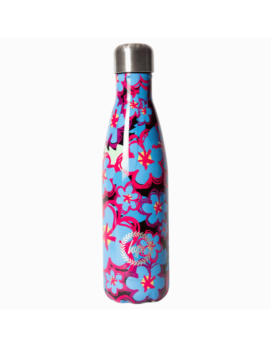 Hype Flowers Water Bottle - Blue