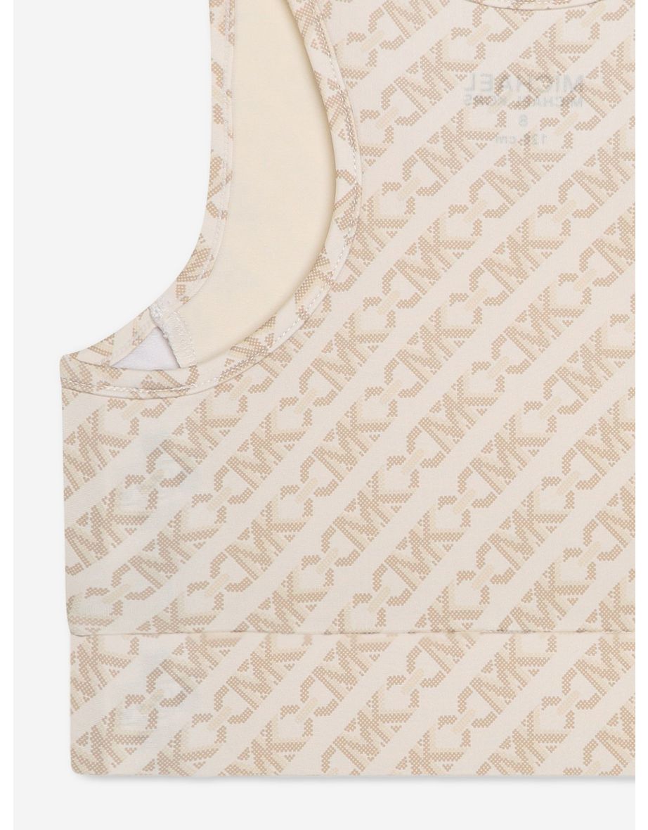 Girls Logo Crop Top in Ivory - 3
