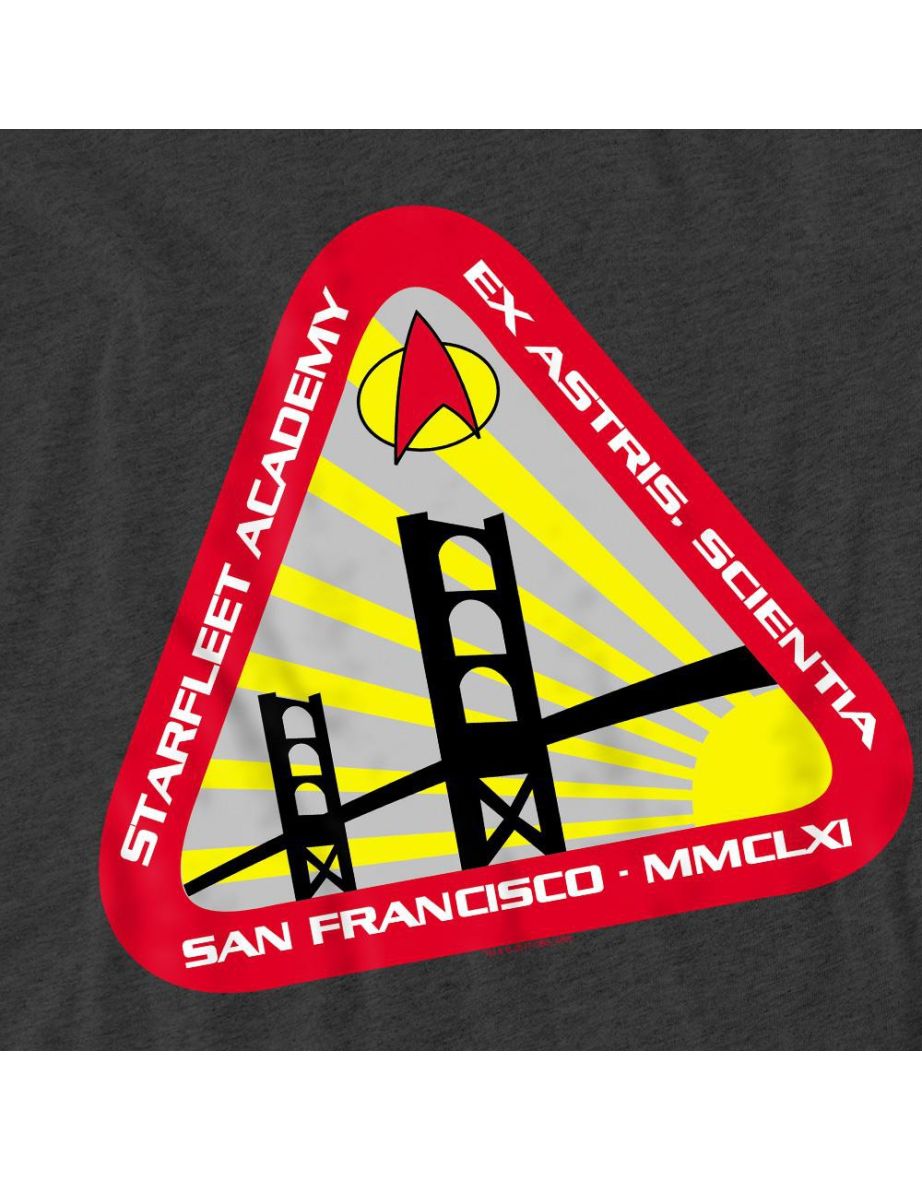 Star Trek Unisex Adult Starfleet Academy T-Shirt - Charcoal - 3