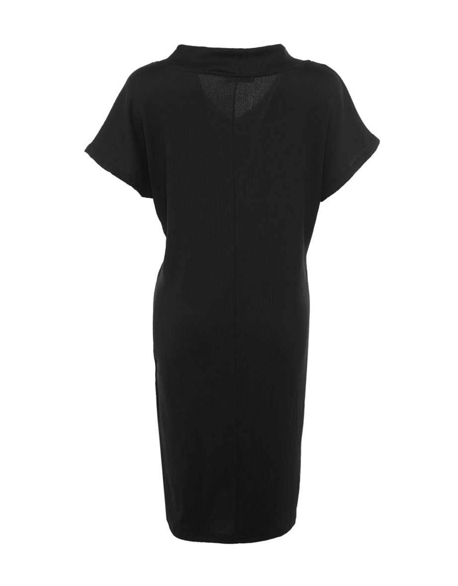 Curve Black Plus Pleated A-Line Mini Smock Dress - 7