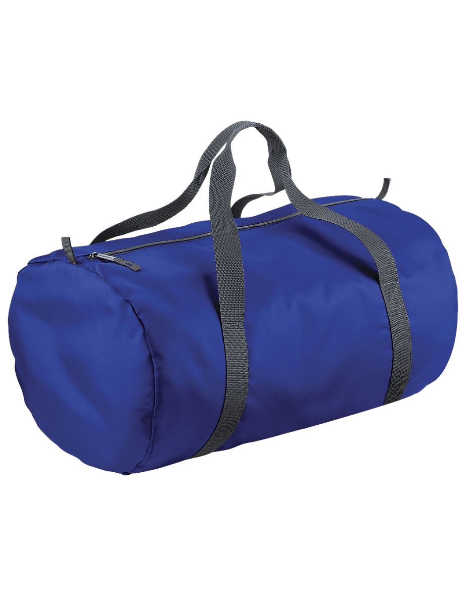 BagBase Packaway Barrel Bag / Duffle Water Resistant Travel Bag (32 Litres) (Pack of 2) - Bright Royal