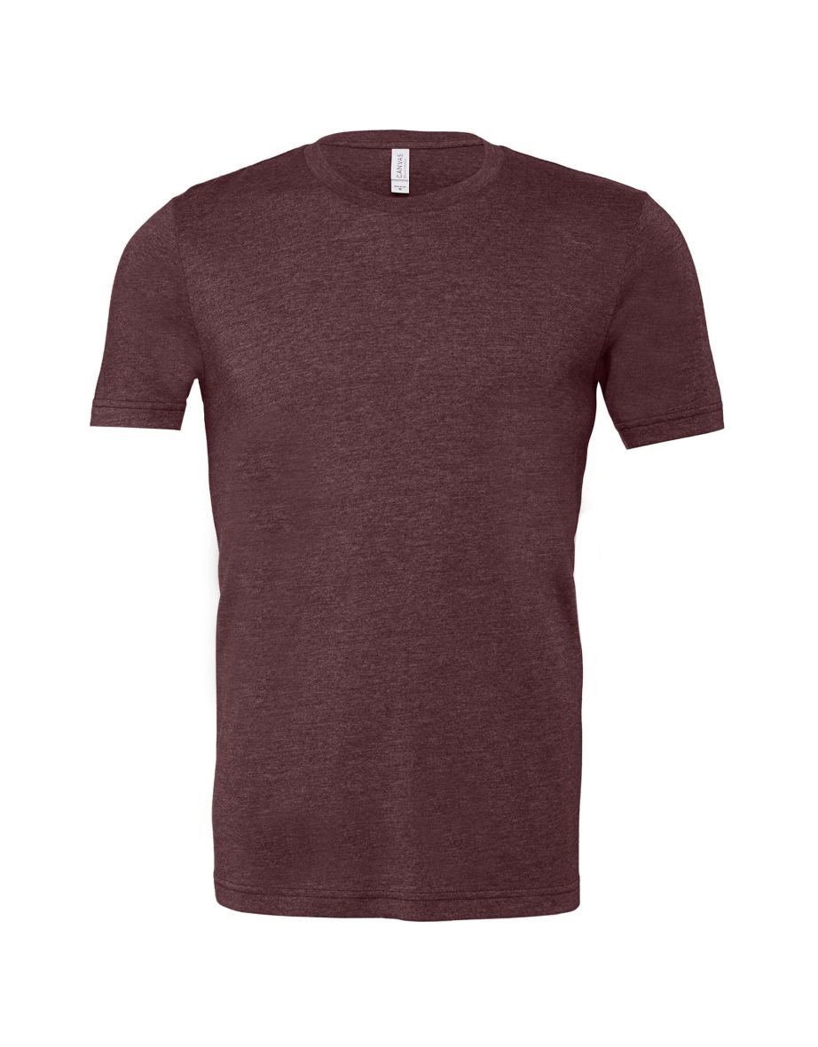 Canvas Unisex Jersey Crew Neck T-Shirt / Mens Short Sleeve T-Shirt - Heather Maroon