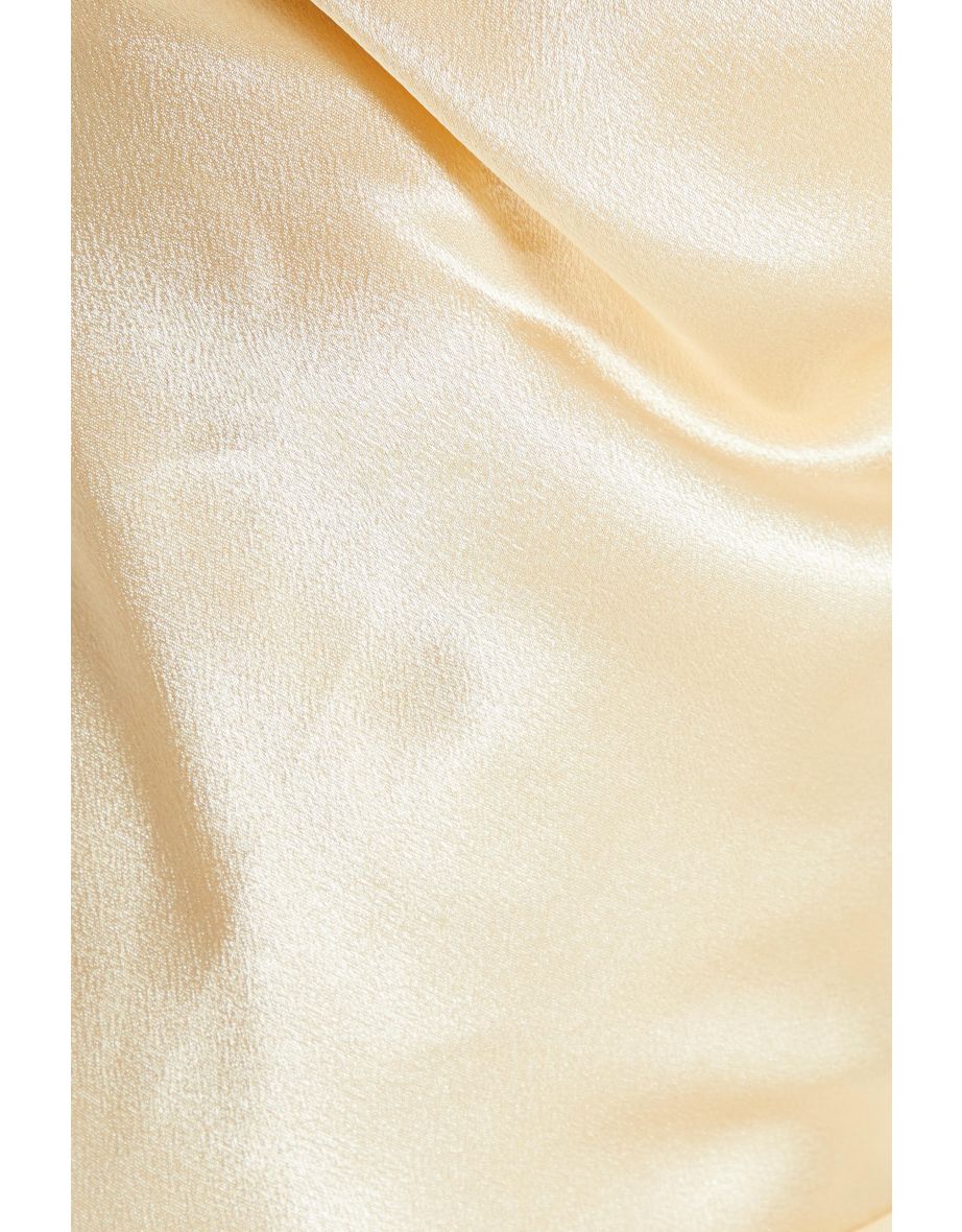 Champagne Satin Cross Back Maxi Dress - 5