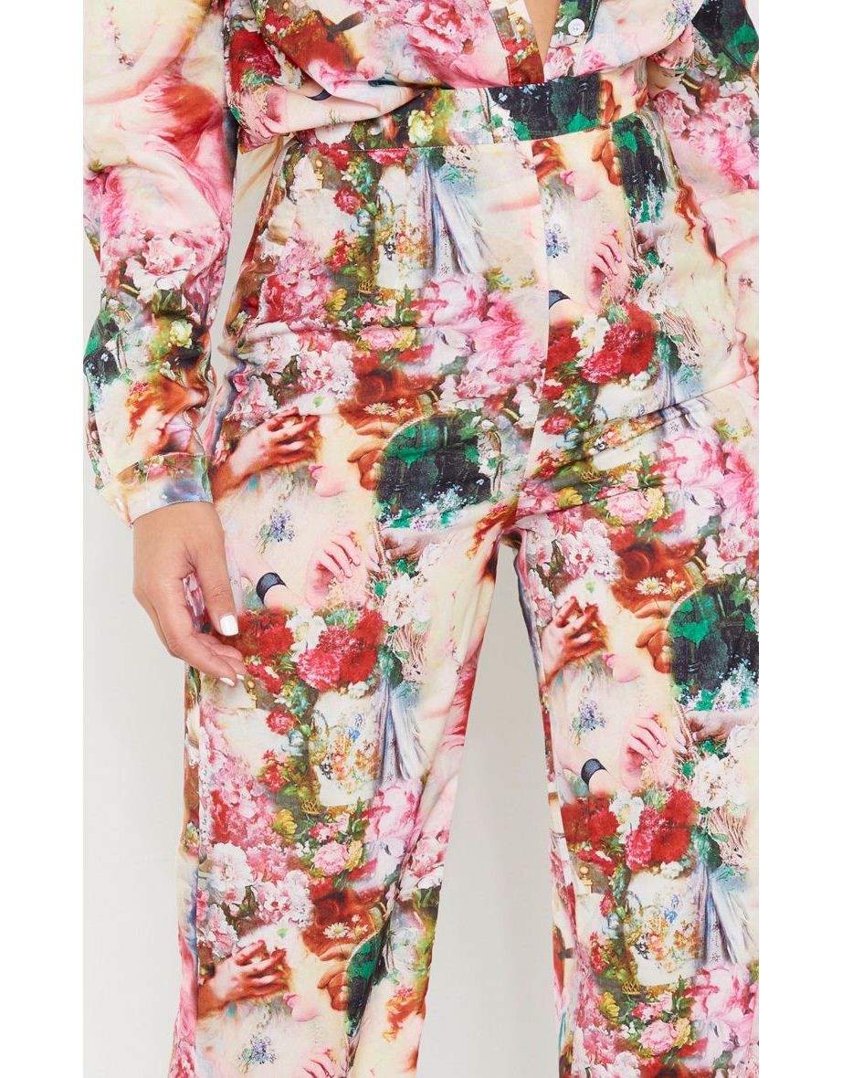 Rose Femme Renaissance Print Wide Leg Trouser - 4