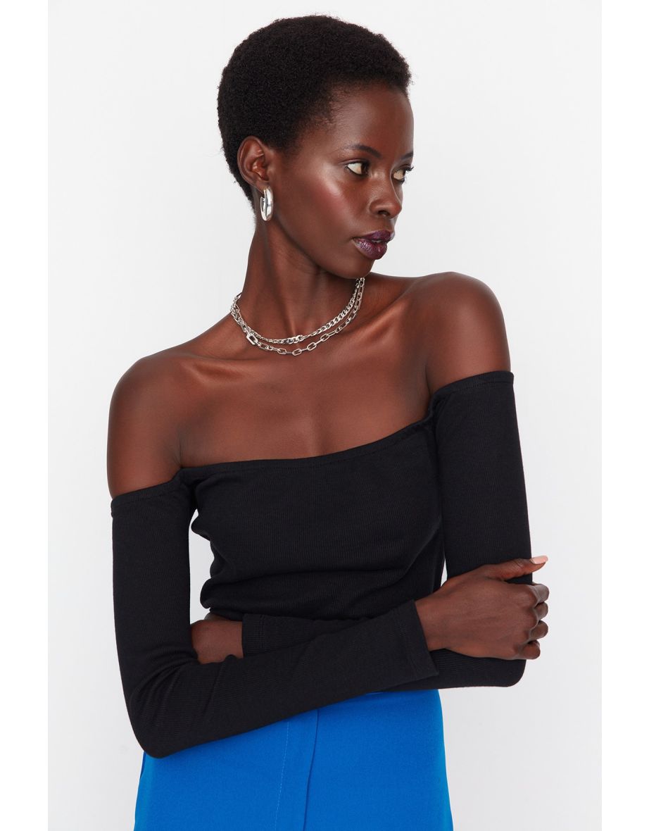 Blouse - Black - Slim fit