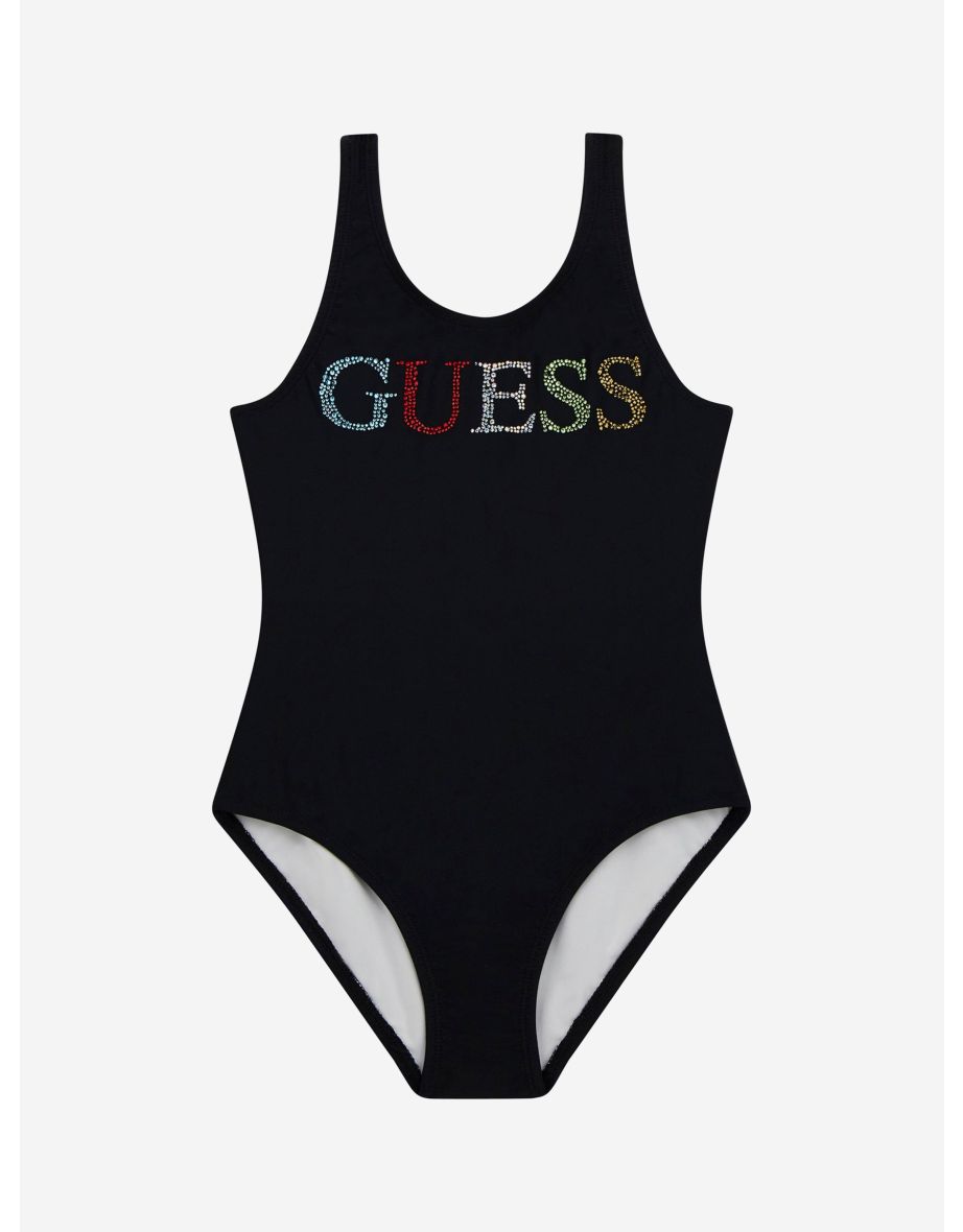 Girls Logo Swimsuit in Black