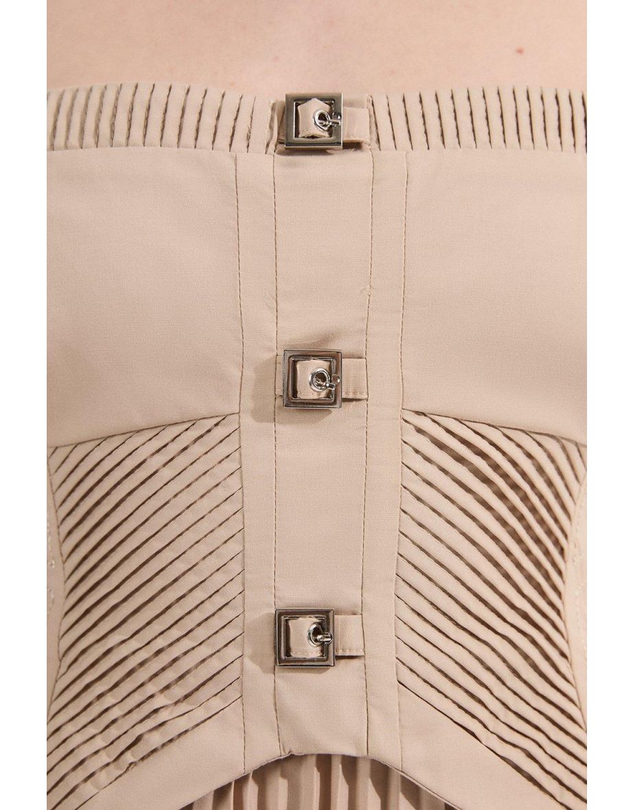 Archive Collection - Cotton Poplin Corset Woven Maxi Dress - 2