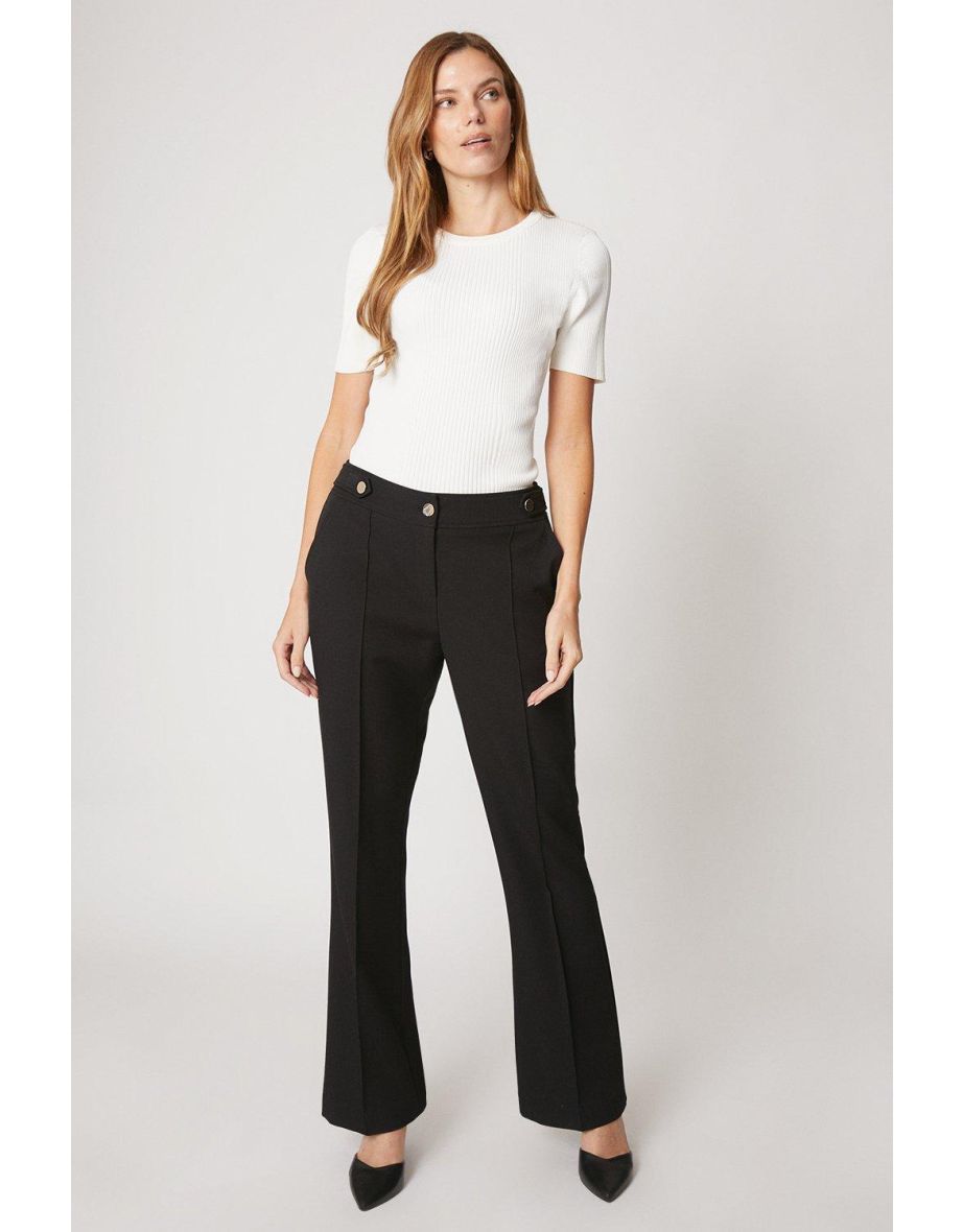 Black Smart Bootcut Leg Trousers