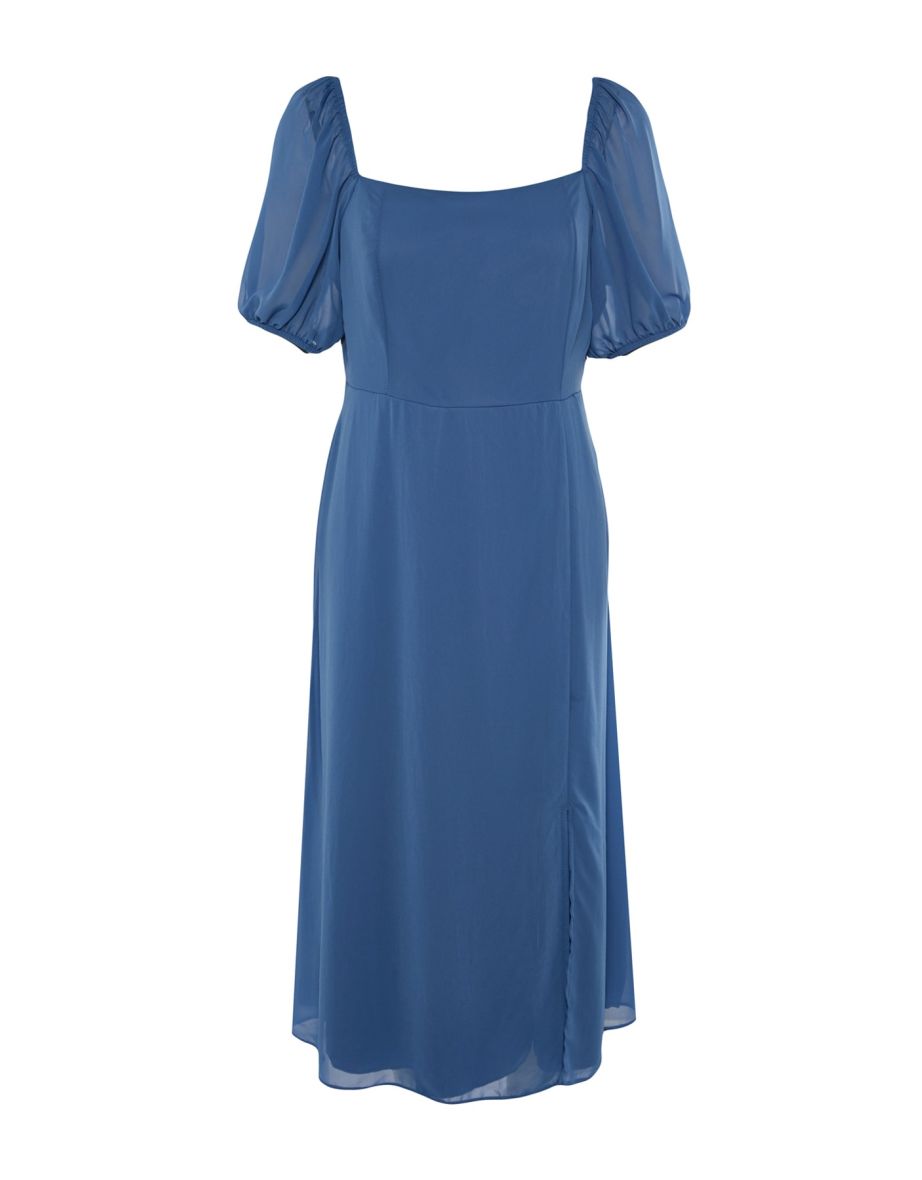 Blue Plus Chiffon A-Line Midaxi Dress - 7