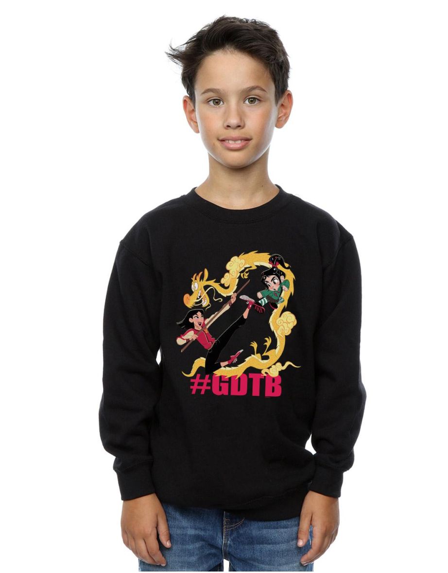 Disney Boys Wreck It Ralph Mulan And Vanellope Sweatshirt - Black