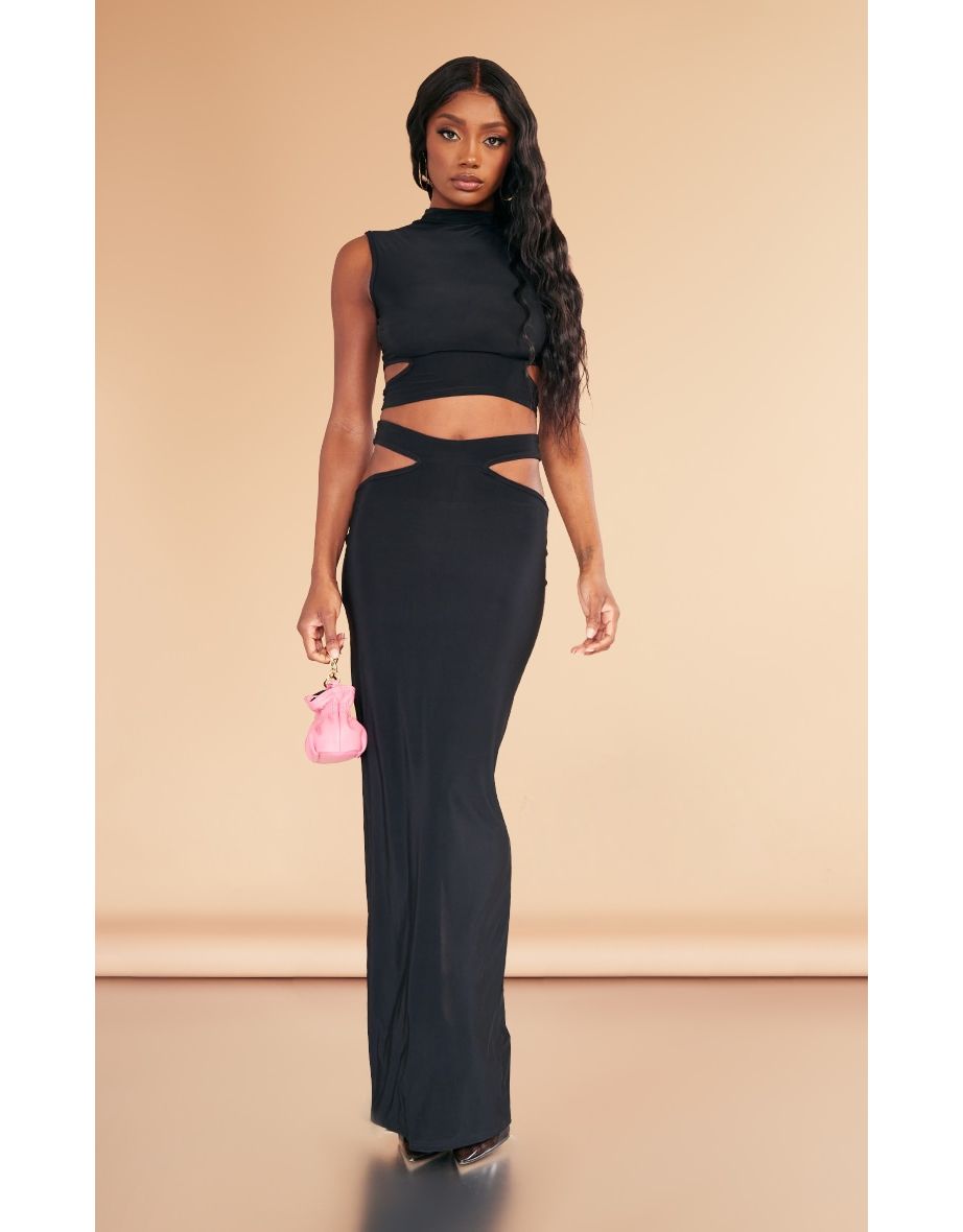 Black maxi 2024 skirt missguided