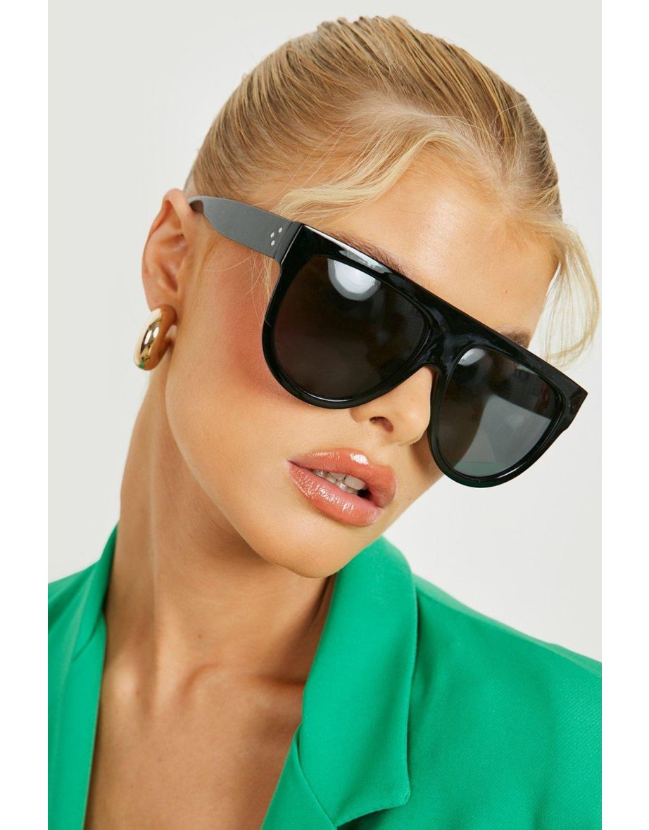 Shop Oversized Flat Top Sunglasses black Online in Bahrain VogaCloset