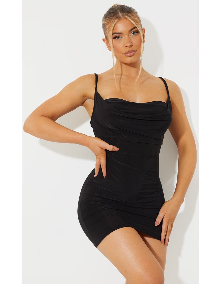 Black slinky 2025 bodycon dress