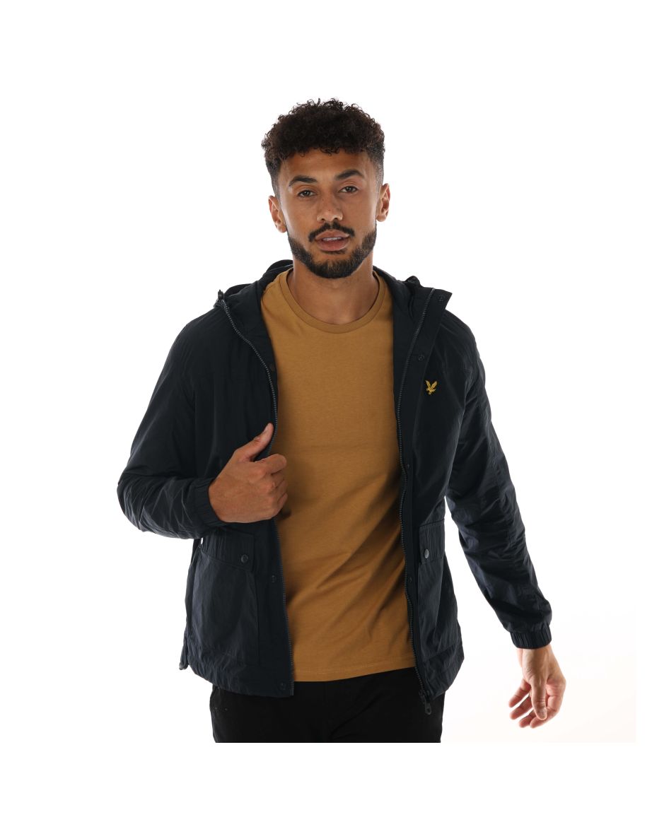Men's Lyle And Scott Hooded Pocket Jacket in Blue