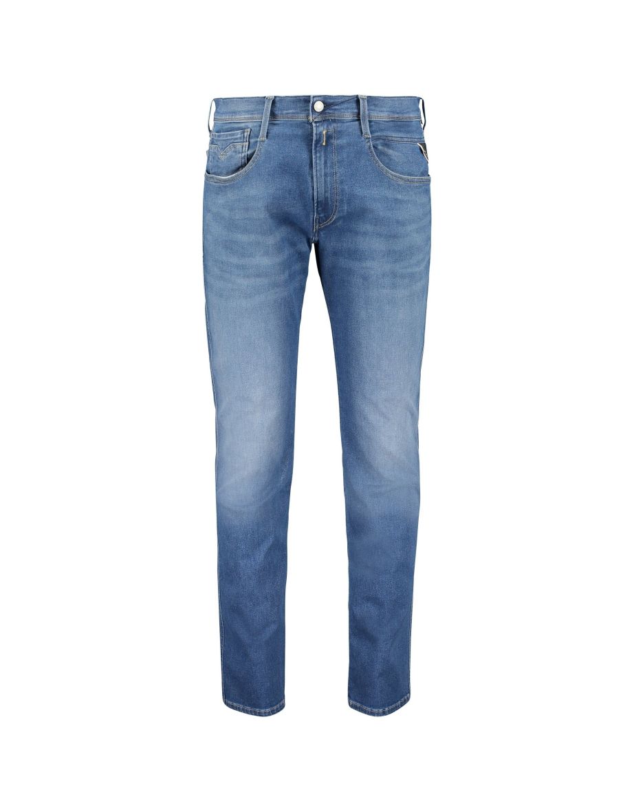 Men's Replay Anbass Slim Fit Tapered Stretch Jeans in Blue