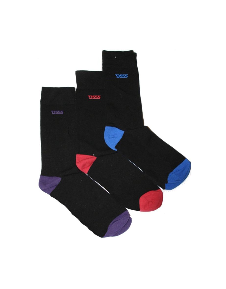 Duke Mens Pheonix Luxury Socks (Pack Of 3) - Blue/Red/Purple