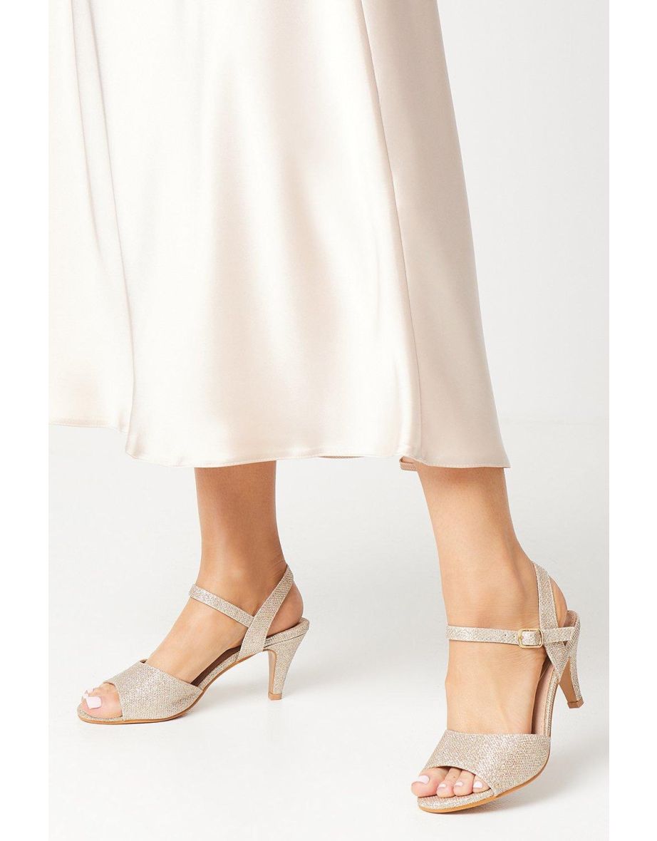 Good For The Sole: Wide Fit Trish Peep Toe Heeled Sandals