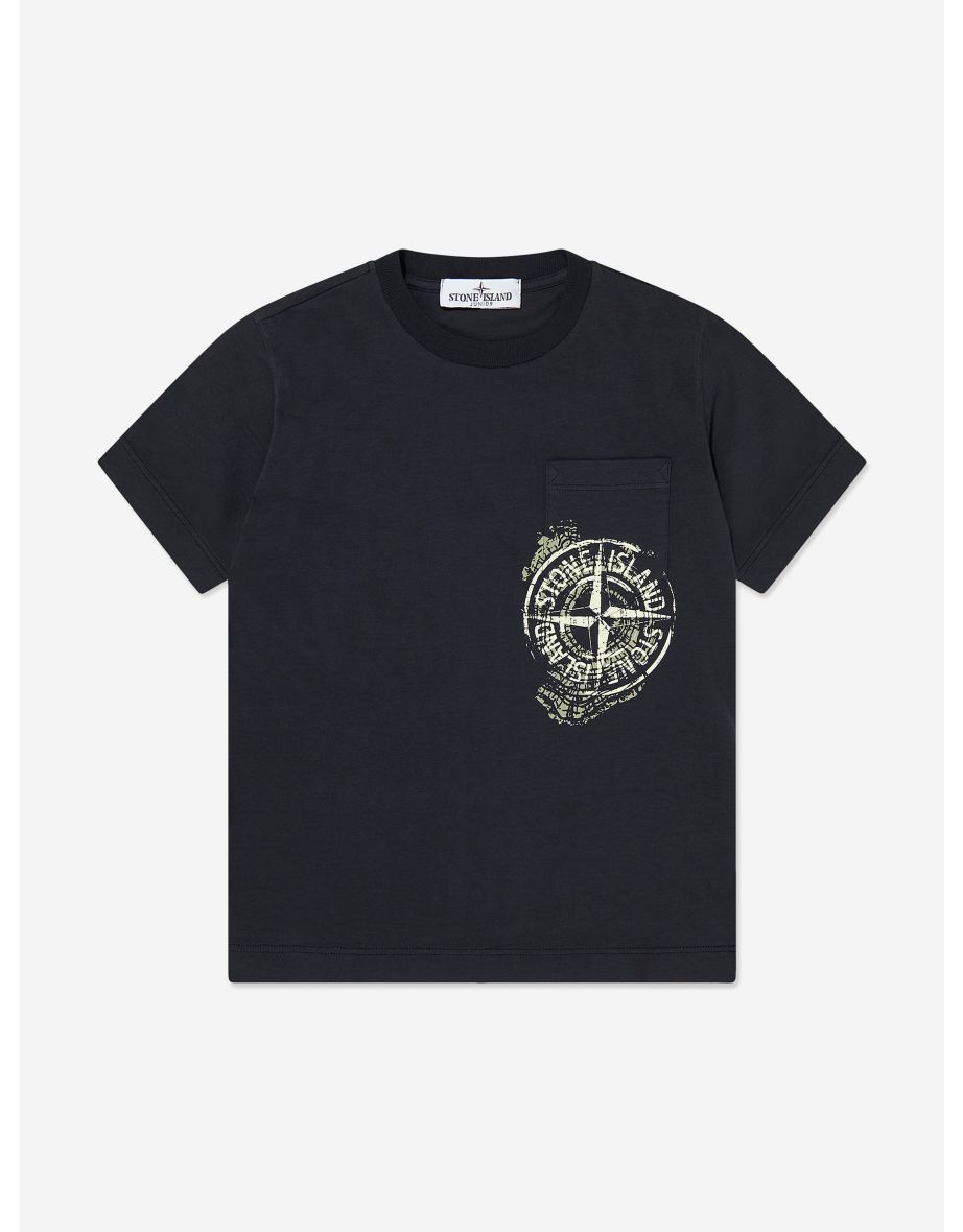 Boys Logo Pocket T-Shirt in Navy