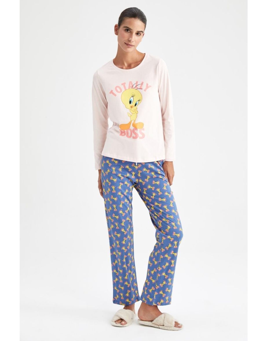 Looney Tunes Fall In Love Regular Fit Crewneck Pajamas Set