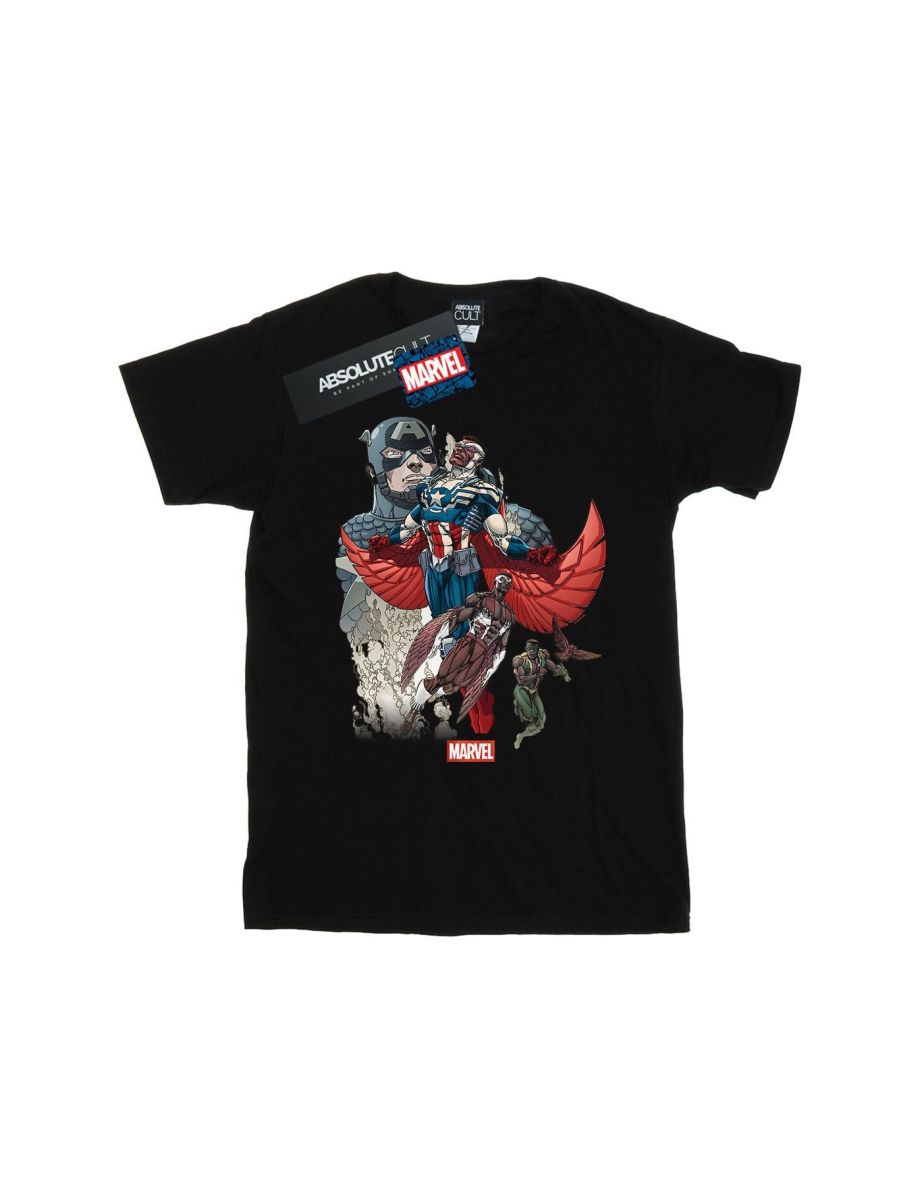 Marvel Mens Captain America Falcon Evolution T-Shirt - Black - 1