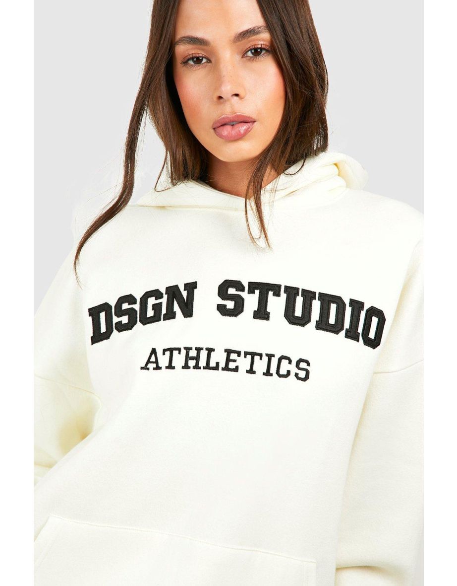 Dsgn Studio Athletics Applique Oversized Hoodie - ecru - 3