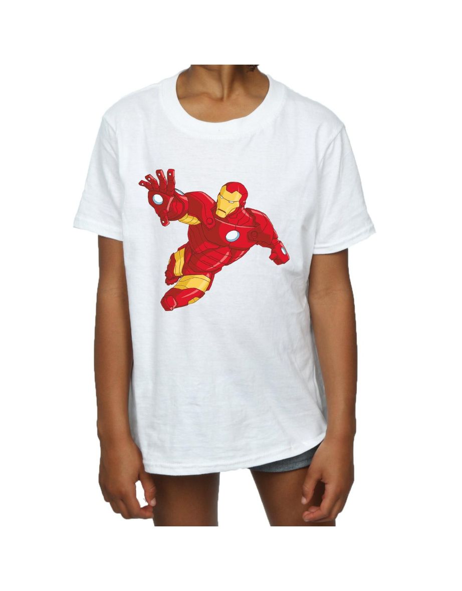 Marvel Girls Iron Man Simple Cotton T-Shirt - White - 3