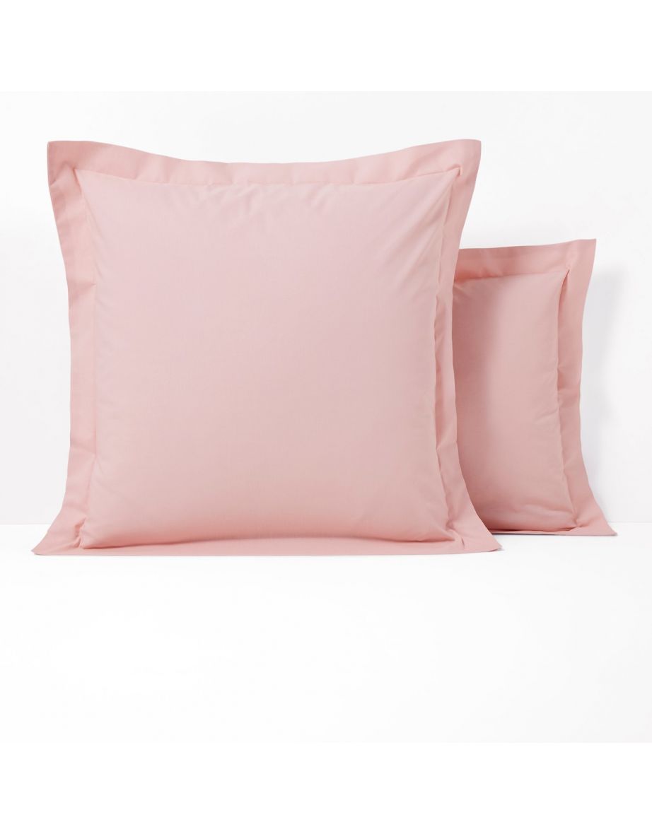 SCENARIO Plain Polycotton Pillowcase with Embroidered Hem