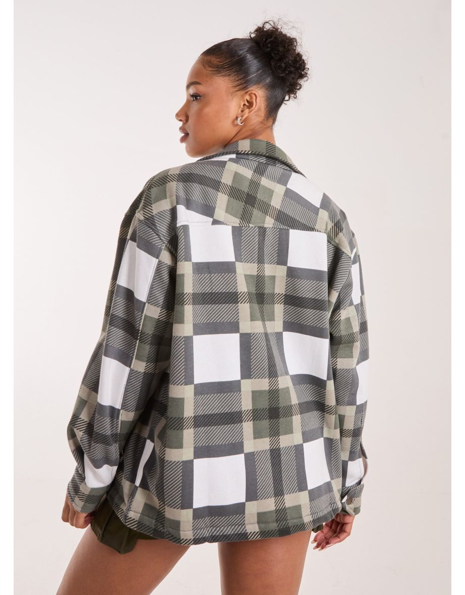 Grey Checked Shacket - 3