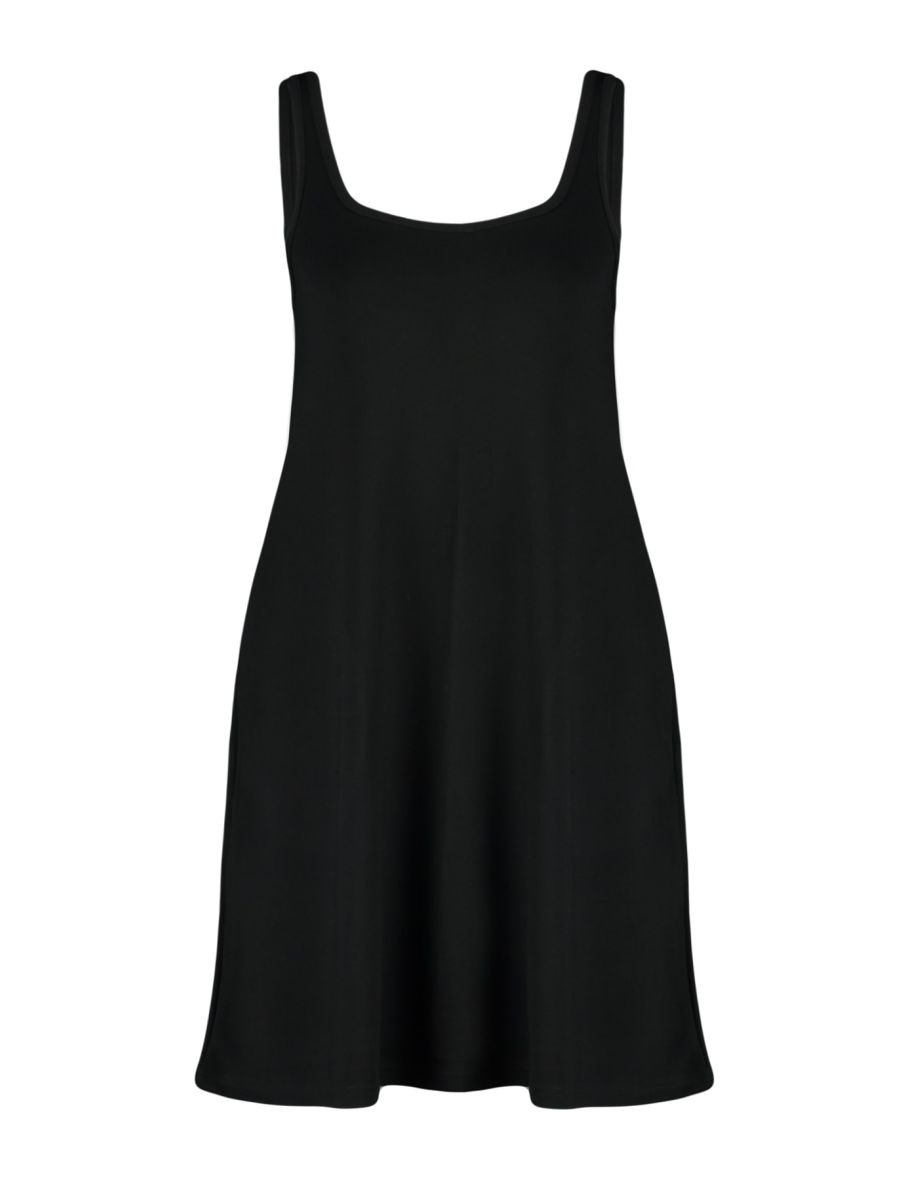 Black A-Line Mini Pinafore - 5