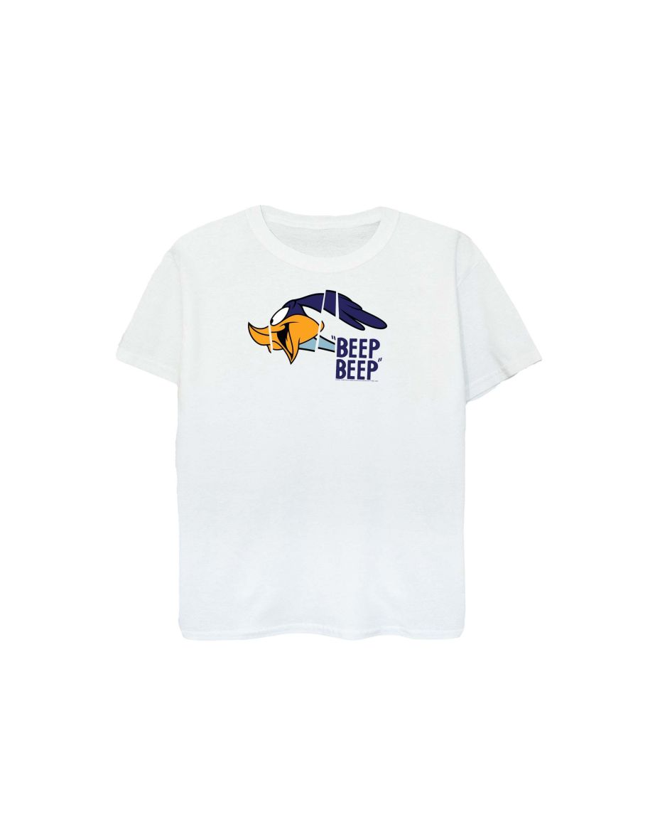 Looney Tunes Mens Beep Beep Road Runner Cotton T-Shirt - White