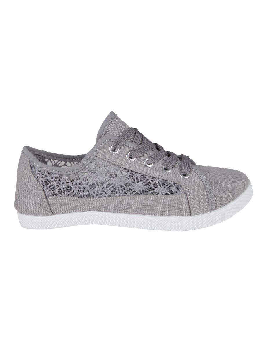 Crochet & Mesh Plimsoll Trainers