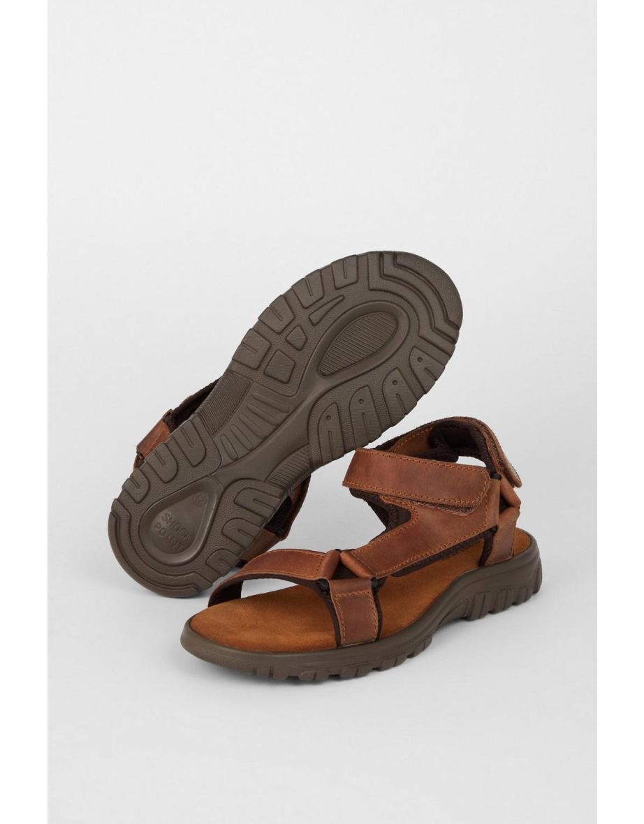 Padstow Adjustable Leather Comfort Sandal - tan - 3